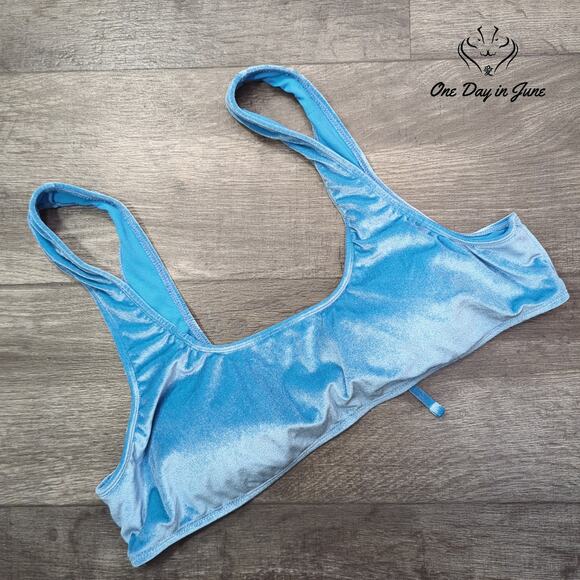 Decree Crop Velour Bikini Top Size XXL - Picture 1 of 3